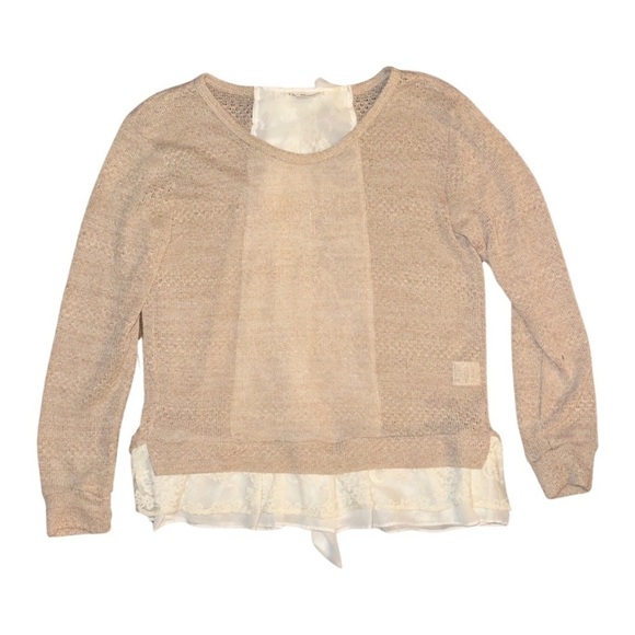 CLU + WILLOUGHBY OPEN KNIT BACK
BOW LACE SWEATER - Picture 4 of 8